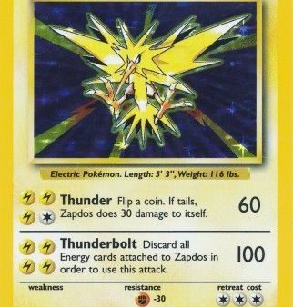 Zapdos (16 102) [Base Set Unlimited] Sale