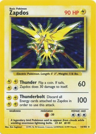 Zapdos (16 102) [Base Set Unlimited] Sale