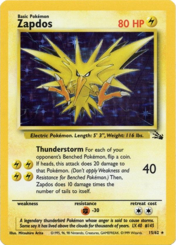 Zapdos (15 62) [Fossil Unlimited] Supply