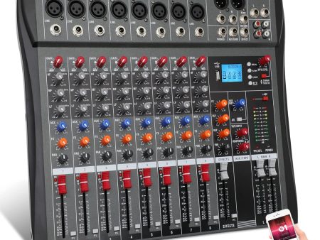 Hridz 8 Channels Audio Sound Mixer Mixing DJ Console USB with 48V Phantom Power Online now