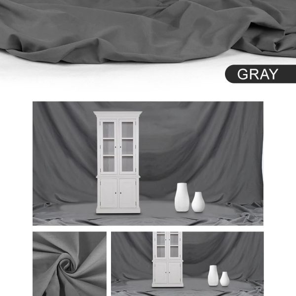 Gray 2Mx3M Hridz Muslin Backdrops for Photography Cloth Screen Photo Background Color Chromakey for Studio Video Wedding Ceremony Home Decoration Hot on Sale