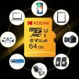 Kodak Micro SD Card Memory Card Class 10 64GB U3 4K High Speed Cartao De Memoria Flash Memory TF Mecard C10 Discount