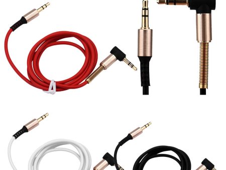 Hridz 3.5  AUX Anti-break high-elastic headphone cable 90 degree elbow spring audio cable Discount