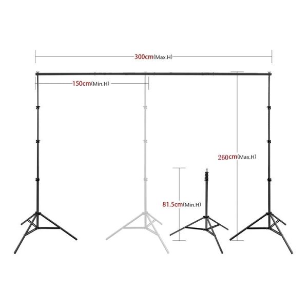 Heavy Duty Backdrop Support System 2.6m*3m for Photography Background Video Studio For Cheap