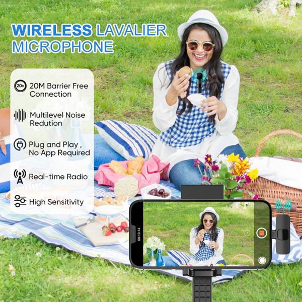 Hridz K9 Wireless Rechargeable Microphone For Lightning Port Devices Recording Interview Online Hot Sale