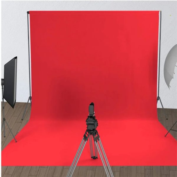 Red 2Mx3M Hridz Muslin Backdrops for Photography Cloth Screen Photo Background Color Chromakey for Studio Video Wedding Ceremony Home Decoration Supply