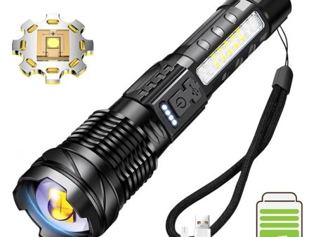 Ultra Bright Torch Powerful GT10 High beam LED Rechargable Flashlight Waterproof Camping Fishing For Discount