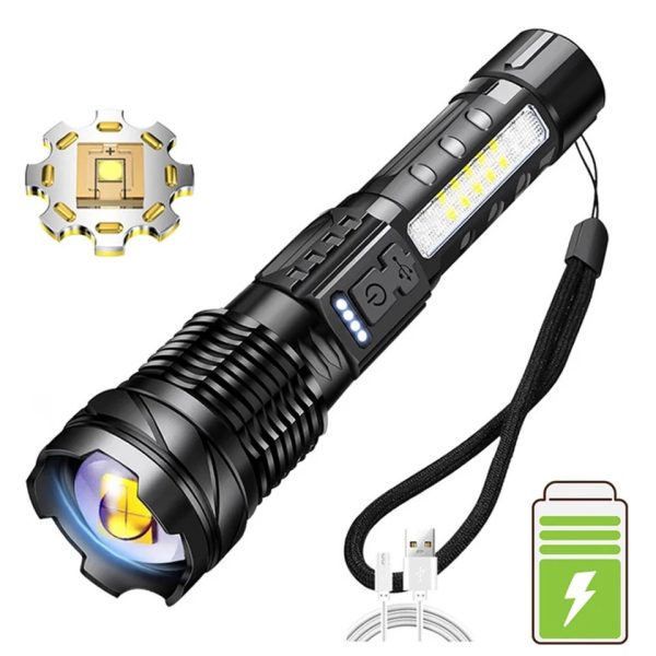 Ultra Bright Torch Powerful GT10 High beam LED Rechargable Flashlight Waterproof Camping Fishing For Discount