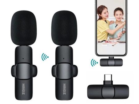 Hridz K9 Wireless Rechargeable Type-C Microphone For Podcast Recording Interview For Sale