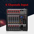 Hridz 6 Channels Bluetooth Mixer DJ Live Studio Audio Mixer USB Console Amplifier AUX Cheap