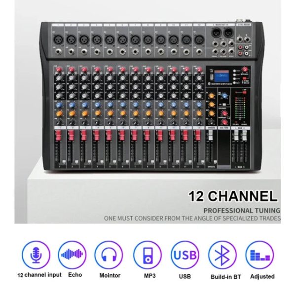 Hridz 12 Channel Mixing Console Live Studio Audio DJ Mixer Sound Board USB Interface Online now