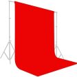 Red 2Mx3M Hridz Muslin Backdrops for Photography Cloth Screen Photo Background Color Chromakey for Studio Video Wedding Ceremony Home Decoration Supply