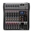 Hridz 6 Channels Bluetooth Mixer DJ Live Studio Audio Mixer USB Console Amplifier AUX Cheap