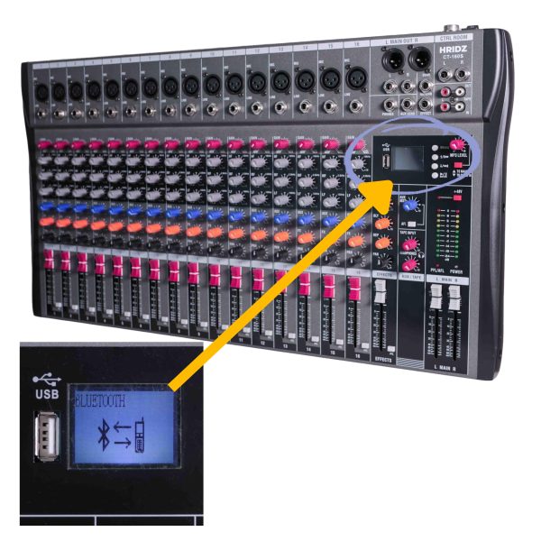 Hridz 16 Channels Audio Sound Mixer Mixing DJ Console USB with 48V Phantom Power Online now