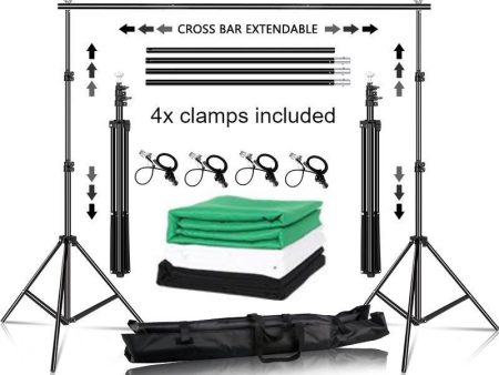 2x3m Backdrop Support System Kit With 6x9ft Green,Black,White Cloth For Muslins Background Stand Adjust With Carry Bag Fashion